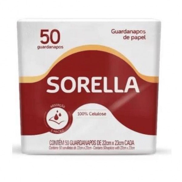 GUARDANAPO SORELLLA 22X23CM  (CX 96UN)