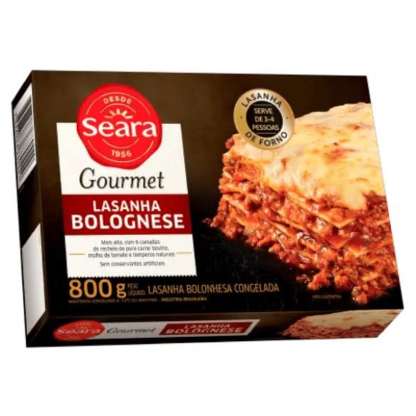 LASANHA BOLOGNESE SEARA GOURMET 800G