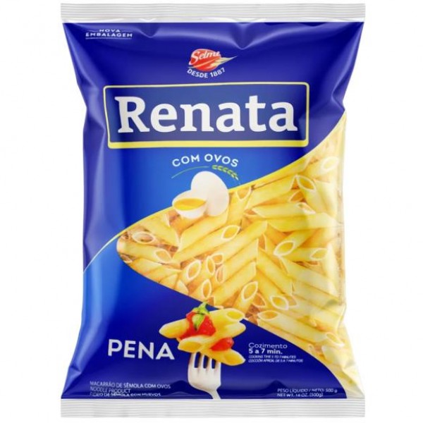 MASSA C/OVOS PENA RENATA 500G (FARDO 20UN)