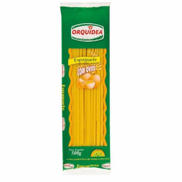 MASSA ESPAGUETE C/OVOS ORQUIDEA 500G ( FARDO 20UN)