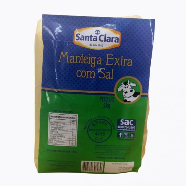 MANTEIGA  SANTA  CLARA C/SAL KG  (BLOCO 5KG)
