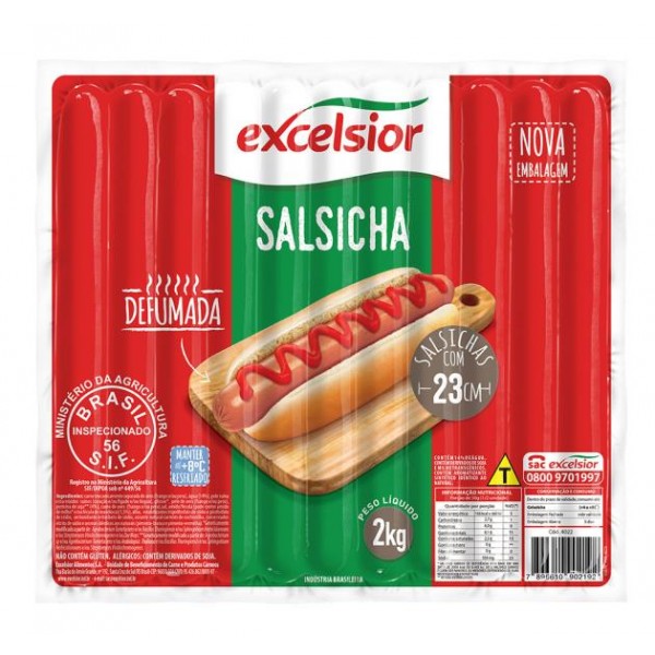 SALSICHA DOGAO 2 - 23CM EXCELSIOR 2KG(6PCT A CX)