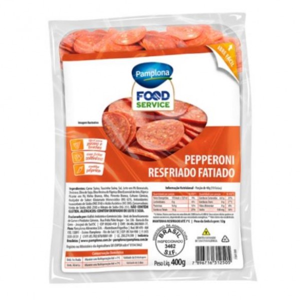 PEPPERONI RESFRIADO FATIADO PAMPLONA 400G