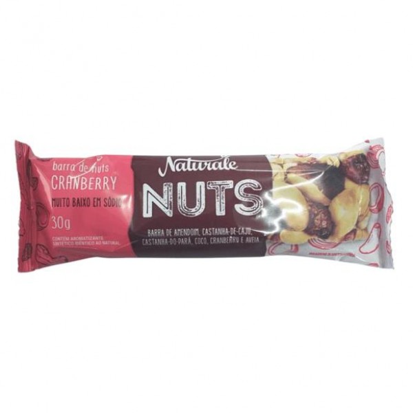 BARRA DE NUTS CRANBERRY NATURALE 30G (CX 12UN)