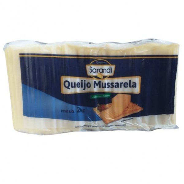 QUEIJO MUSSARELA FATIADO SARANDI KG ( PEÇA 2KG )