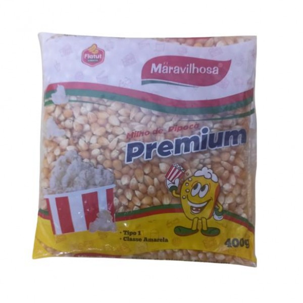 MILHO DE PIPOCA PREMIUM MARAVILHOSA  400G  (FARDO COM 10 UN)