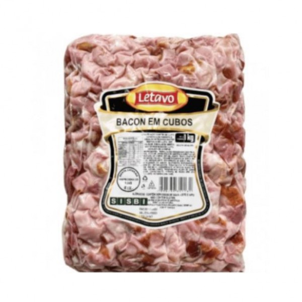 BACON EM CUBOS LETAVO 1KG