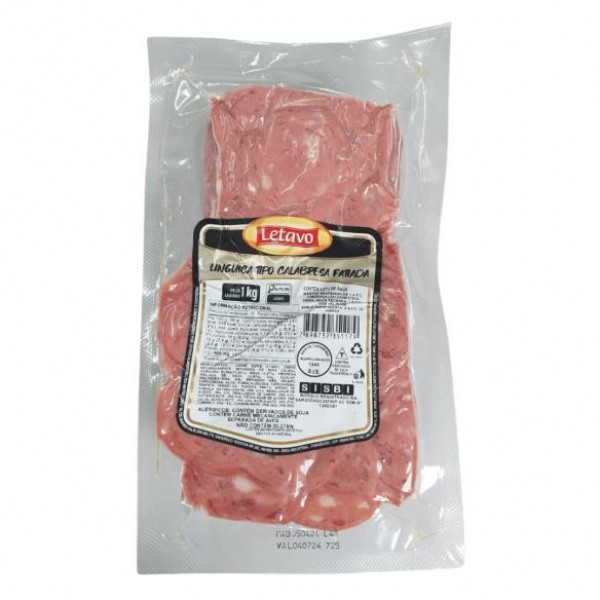LINGUIÇA  CALABRESA  FATIADA LETAVO 1KG