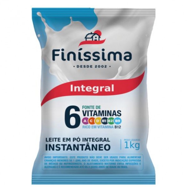 LEITE EM PO INTEGRAL FINISSIMA 1KG ( FARDO 10UN)