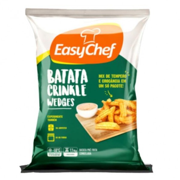 BATATA RUSTICA CRINKLE WEDGES EASYCHEF 1,1KG (CX 10UN)