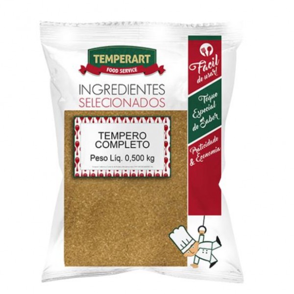 TEMPERO COMPLETO SEM PIMENTA  TEMPERART 500G (FARDO 20UN)
