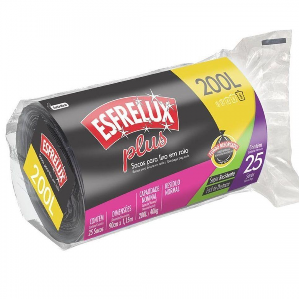SACO P/ LIXO PRETO ESFRELUX 200LTX25UN